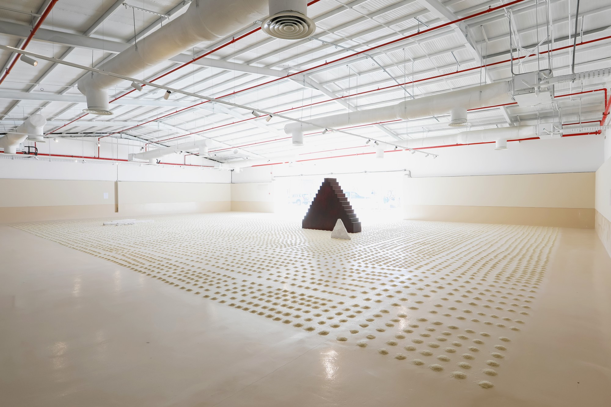 Wolfgang Laib’s installation in the 2022 Diriyah Biennale. Photo courtesy of Diriyah Biennale Foundation.