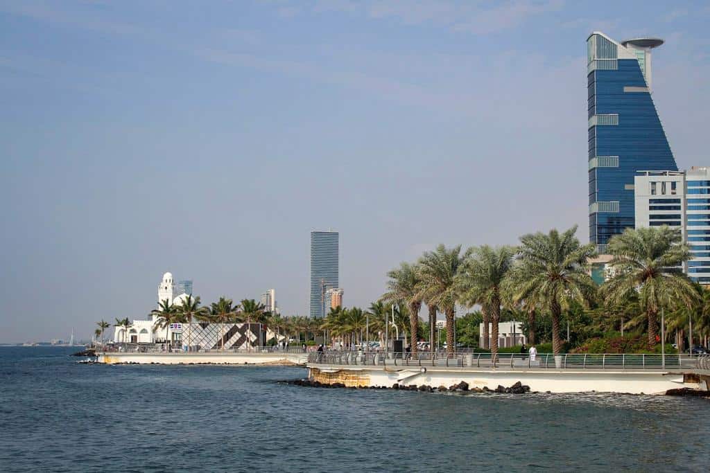 View of Jeddah from the Corniche.